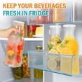 thumbnail image 5 of Glass Carafe With Lid  4pcs Square Juice Containers 1 Liter Clear Pitcher Drink Dispensers For Beverage Cold Water Milk Iced Tea Wine Dishwasher Safe, 5 of 7