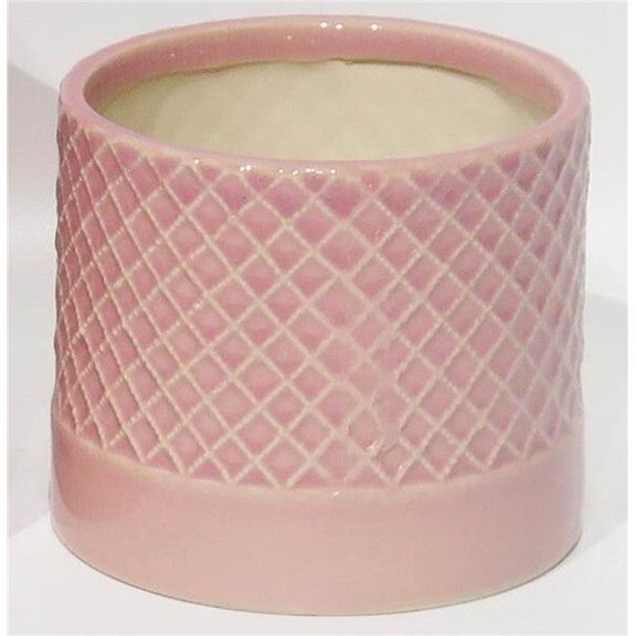 Pink Criss Cross Pattern Planter