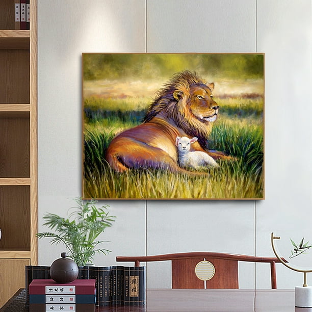 Paint By Numbers for Kids LION Animal, DIY Paint Kit for beginner, Kids  Decor