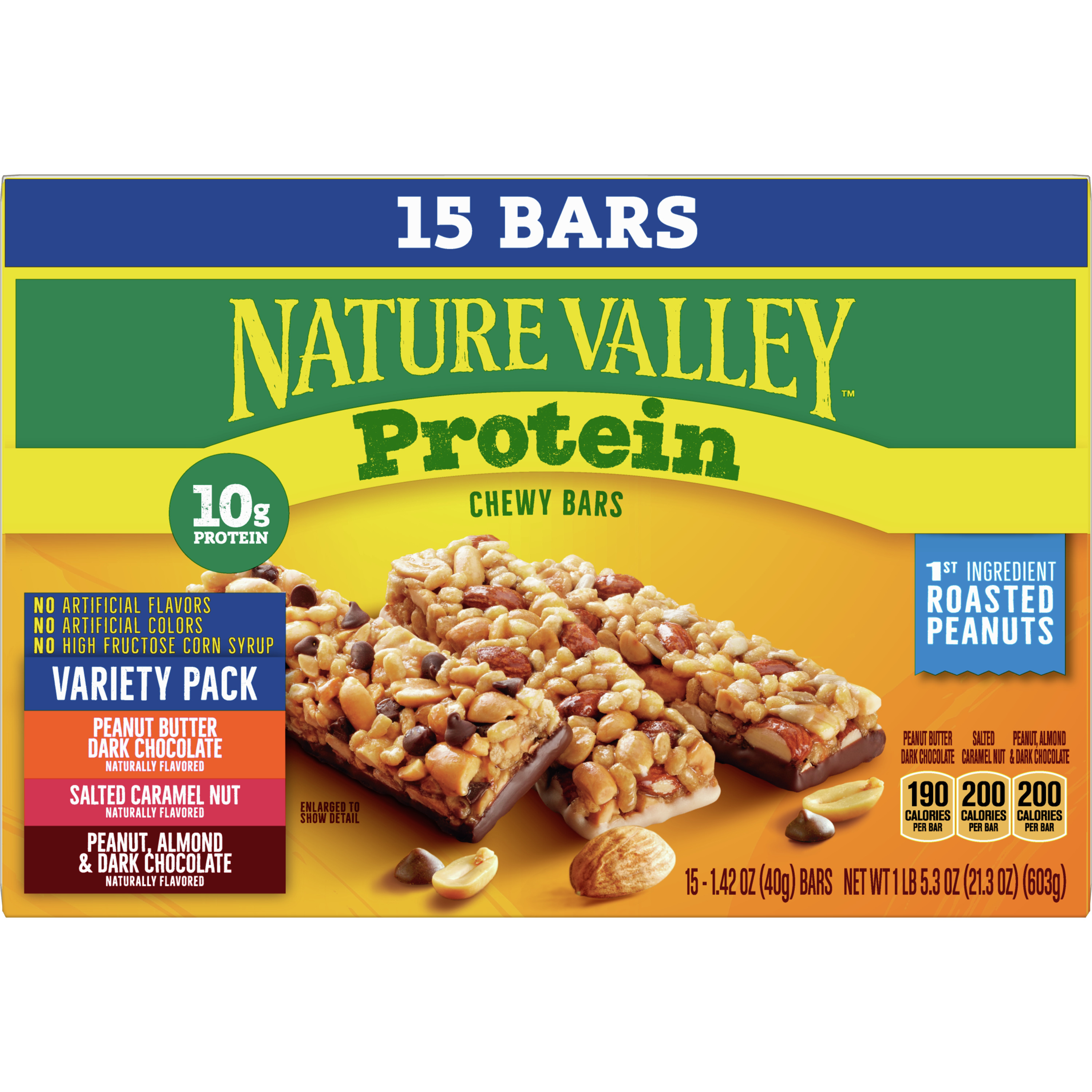 Nature Valley Protein Granola Bars, Snack Variety Pack, Chewy Bars, 15 ct,  21.3 OZ