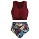 thumbnail image 1 of Hem torcer las hojas de Flamenco de impresión más el tamaño de traje de baño de Tankini Rosegal Camisetas tallas grandes, 1 of 5