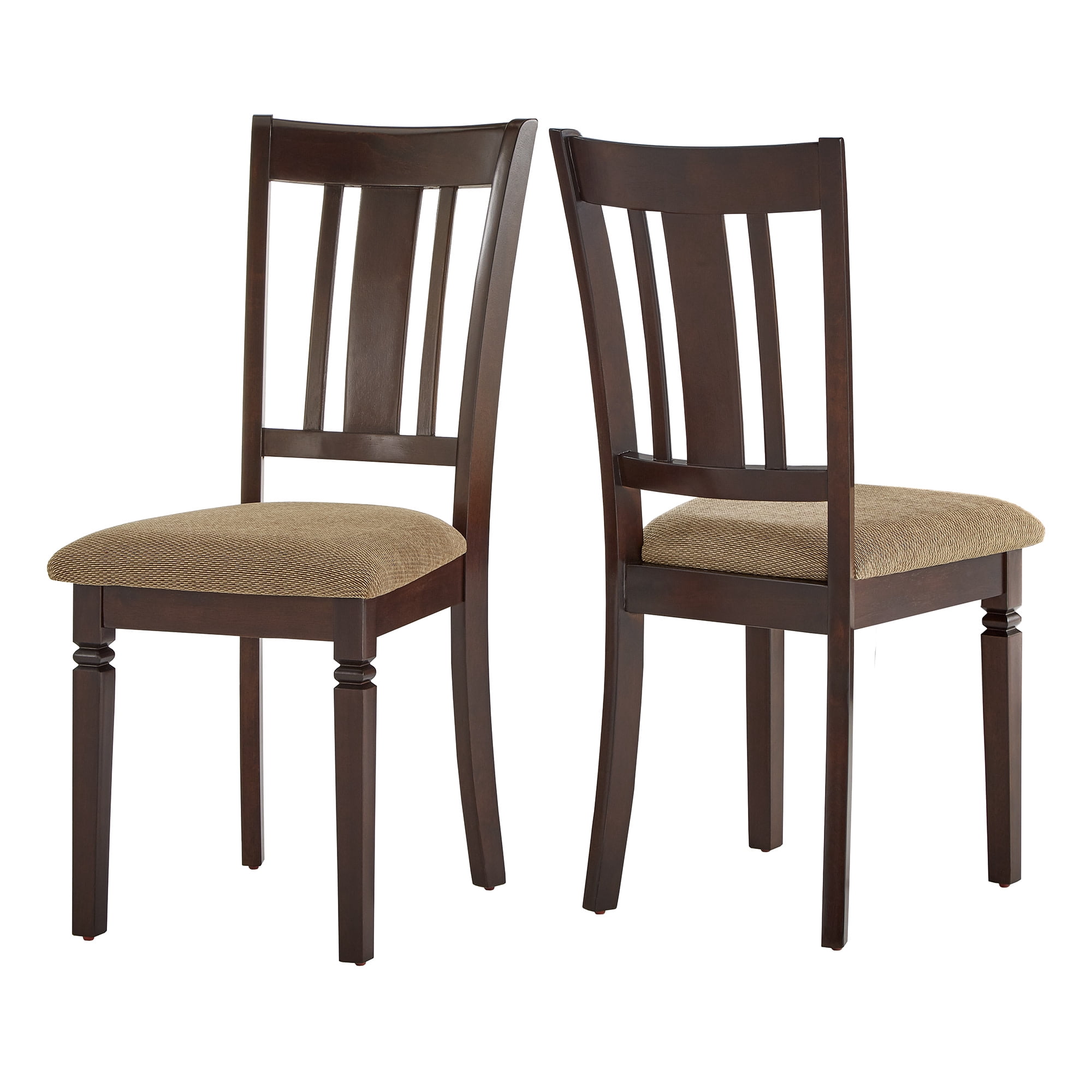 Weston Home Finn Espresso Finish Upholstered Dining Chairs, Set of 2