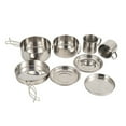 thumbnail image 3 of Camping Cookware Mess Kit 8PCS Stainless Steel Cooking Pot and Pan Set with Plates Cups for Outdoor Camping Hiking Backpacking, 3 of 7