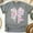 Graphite Heather, variant on Women's Graphic T-Shirt Cute Bunny Bow Design, Short Sleeve Crewneck, Ash, Size S