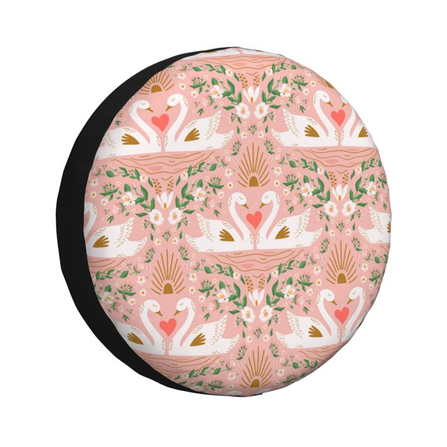 Balery Swan Couple Cubiertas para Neumáticos - Protector Resistente para Neumáticos de Camioneta, SUV, Remolque, Camper y RV-16 inch