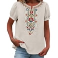 thumbnail image 6 of MEICHEN Women's Fashionable Casual Embroidered Tops Short Sleeve T Shirts Summer Trendy Clothing for Women, 6 of 9