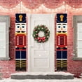 thumbnail image 5 of D-GROEE 1 Pair Nutcracker Christmas Porch Banner Decorations, Christmas Porch Sign Xman Hanging Banner for Wall Front Outside Door Indoor Yard Home Holiday Party Porch Garden Decor, 5 of 8