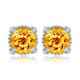 thumbnail image 1 of Pendientes de Citrino JeenMata Talla Redonda 3.5 Quilates Oro Blanco 18 K Plata, 1 of 6
