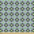 thumbnail image 2 of Abstract Fabric by the Yard, Visual Echo of Symmetrical Design with Dots 70's Style Pattern, Decorative Upholstery Fabric for Sofas and Home Accents, Purpleblue and Pistachio Green by Ambesonne, 2 of 5