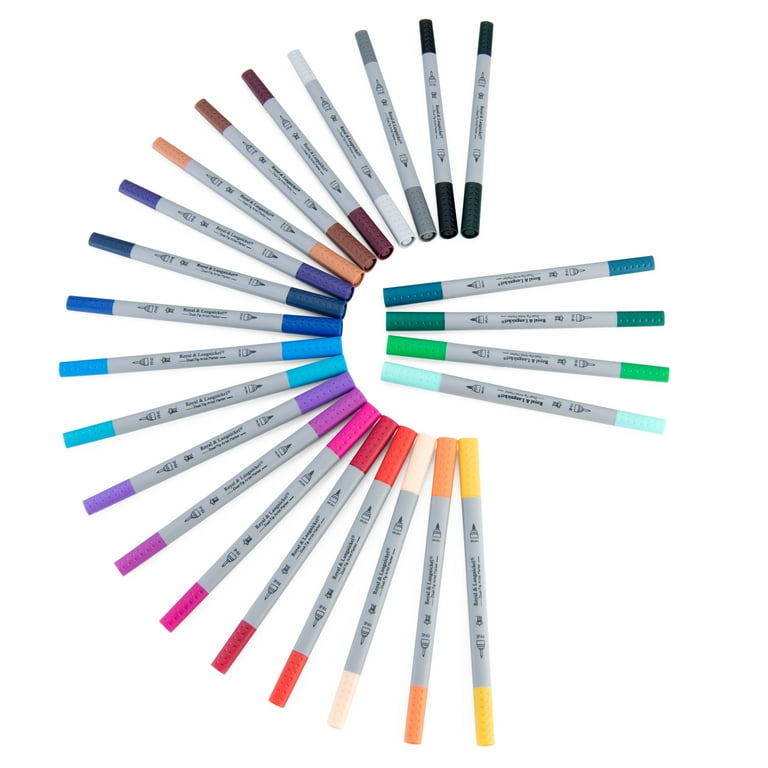 Royal & Langnickel - 24pc Dual Tip Waterbased Artist Markers - Brush Tip  and Fineliner 