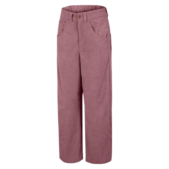 TRUBKH Corduroy Pants Women Barrel Pants Women Wide Leg Sweat Pants Cargo Jeans Cargo Sweatpants Flare Pants Wool Pants for Women Pink L