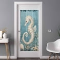 thumbnail image 2 of Coastal Seahorse Blue Green Window Privacy Film, Summer Ocean Starfish Coral Static Cling UV Sun Blocking Heat Control Window Tint, Non-Adhesive One Way Windows Privacy Cover 35.4''x78.7'', 2 of 7