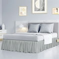 thumbnail image 2 of PiccoCasa Brushed Microfiber Bed Skirts 16" Drop Ruffled Wrap Around, Full Light Gray, 2 of 7