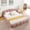 Queen + Pink, variant on Queen Size Chenille Upholstered Platform Bed Frame, Modern Low Profile Floor Bed with Curved Headboard and Wrapped Footboard, No Box Spring Required, Easy Assembly, Pink