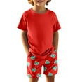 thumbnail image 2 of WELOIJEVBE Boys 2 Piece Outfits Fashion Child Boys Spring Summer Short Sleeve T-Shirt and Shorts Boys Clothes 7-8 Years, 2 of 7