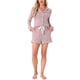 thumbnail image 2 of Conjuntos de lounge para mujeres INSPIRE CHIC, blusa de manga larga con cuello de muesca y botones, pantalones cortos, pijamas de 2 piezas con bolsillos, L, rosa, 2 of 6