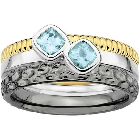 Sterling Silver Stackable Expressions Double the Fun Ring Set, available in multiple sizes