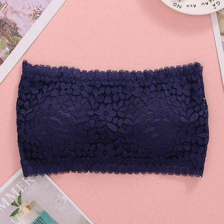 

Clearance Sale Summer Fashion Cute Women Strapless Top Lace Camisole Backless Slim Thin Fashion Cute Tube Tops Padded Brassiere Wrap Chest
