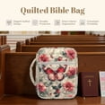 thumbnail image 7 of Xixirimido Bible Cover Case for Women Men Large Bible Cover with Handle Quilted Bible Carrying Case Bag Bible Study Supplies Accessories, Red Butterfly Poppy Flower, 7 of 7