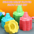 thumbnail image 4 of 200 Pieces 4 Oz Colorful Shaved Ice Cups Flower Shaped Snow Cone Leak Proof Plastic Snack Cream Bowls, 4 of 7