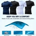 thumbnail image 7 of Hmhnsya Mens Compression Shirt Rash guard Fitness For Men Gym Sports T-Shirt Running Sweatshirt Outdoor Mountaineering Training, 7 of 7