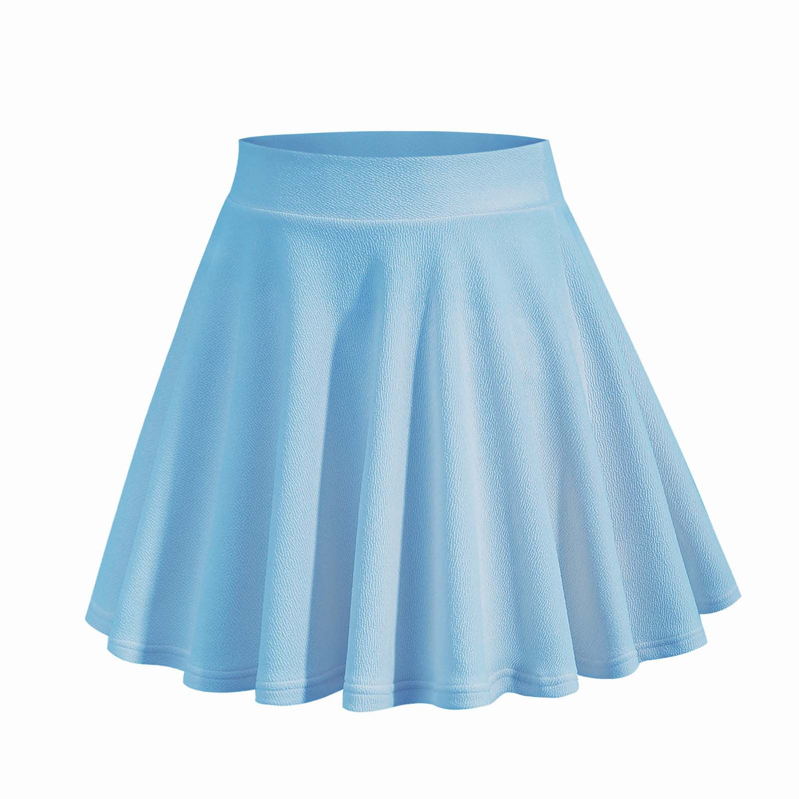 Women's Basic Versatile Stretchy High Waist Flared Plain Casual Mini Skater  Skirt Short Pleated Skirts for Women - Walmart.com
