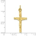 thumbnail image 3 of Auriga Fine Jewelry 10K Yellow Gold Solid Polished Crucifix Cross Pendant for Women (L-32 mm,W-16 mm), 3 of 5