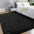 thumbnail image 2 of Nefoso Shag Area Rug, 8ft x 10ft Soft Fluffy Area Rugs for Living Room Bedroom Decor Carpet, Black, 2 of 10