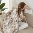 thumbnail image 6 of Sedona House Fuzzy Faux Fur Cheetah Throw Blanket,Lightweight Plush Cozy Soft Microfiber for Couch Travel,50 by 60-Inch,Brown Sand Leopard, 6 of 8