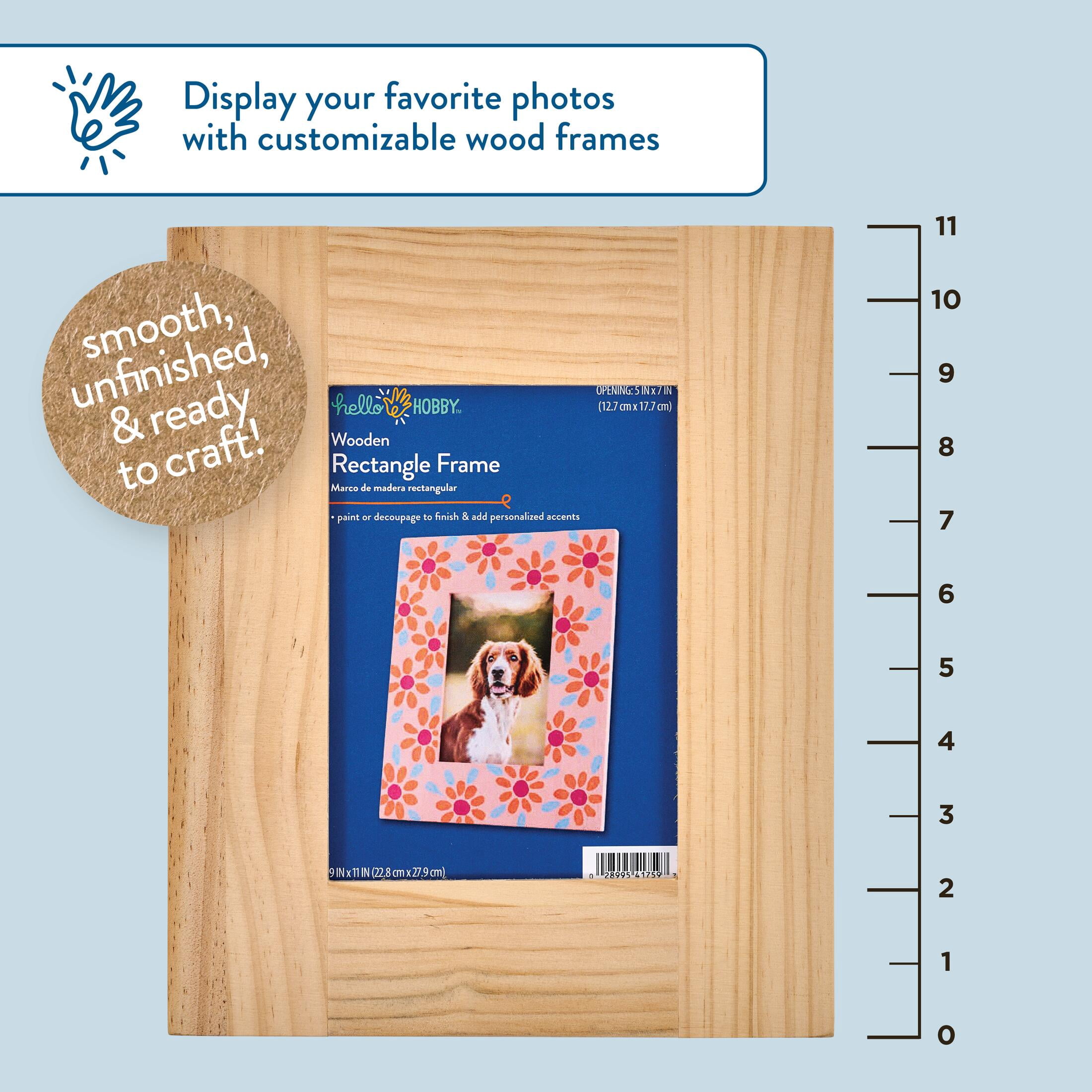 Hello Hobby Wood Frame, 5" x 7"