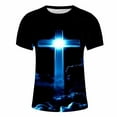 thumbnail image 4 of Men's Christian Religious Bible Shirts Fashion Jesus Cross 3D Print T-Shirt Short Sleeve Funny Graphic Tees Tops, 4 of 5