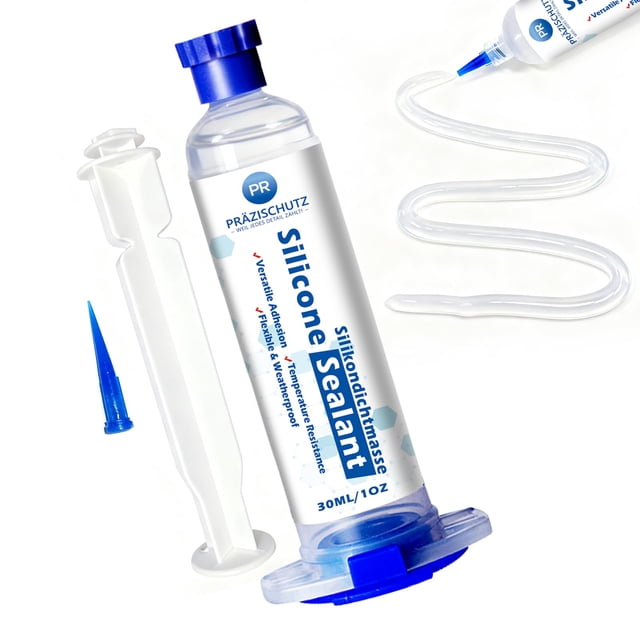 Sellador de silicona RTV transparente impermeable PRAZISCHUTZ, 30 ml