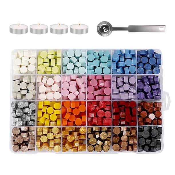 Kit vintage de caja con sello de cera para hacer tú mismo, embalaje desmontable para velas de boda. 6 piezas