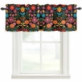 thumbnail image 2 of Valance for Windows,Colorful Mexico Orange Flower Leaves Valances Curtain Rod Pocket Valance for Kitchen Bedroom Living Room Bathroom,Abstract Floral Short Curtains Window Treatment 54x18in, 2 of 9