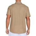 thumbnail image 4 of QDG Mens Casual Button Down Shirts Short Sleeve Summer Beach Shirts Crochet Guayabera Shirts Hollow Out Tops Khaki S, 4 of 10