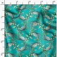 thumbnail image 2 of Soimoi Green polyester Crepe Fabric Crabs Ocean Print Fabric by the Yard 52 Inch Wide, 2 of 6