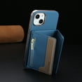 thumbnail image 6 of Dteck Magnetic Case for iPhone 13, 2 in 1 Wallet Case Detachable Card Holder, Compatible with MagSafe, Slim PU Leather RFID Blocking Credit Slots Zipper Pocket,Light Blue, 6 of 7