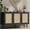 Black, variant on 47.2" Rattan Sideboard Buffet Cabinet with 3 Doors,Boho Sideboard Buffet Cabinet with Adjustable Shelves, White Console Table for Living Room, Dining Room, Entryway, Coffee Bar