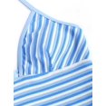 thumbnail image 3 of Set de toallas de felpa sin costuras, con bloques de colores, azul a rayas, 3 of 4