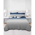 thumbnail image 2 of Quilts Twin Size Bedding Set, Navy Blue Gray Ombre Lightweight Quilted Comforter, Modern Gradient Abstract Art Soft Reversible Bedspread Coverlet with Pillow Covers for All Season, 68" x 86", 2 of 7