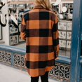 thumbnail image 3 of Abrigo Con Cuello De Solapa A Cuadros Para Mujer, Chaqueta A Cuadros Para Mujer De Longitud Media De Poliéster De Un Solo Pecho Acogedor Con Bolsillos Para Ropa De Vacaciones ANGGREK No, 3 of 6
