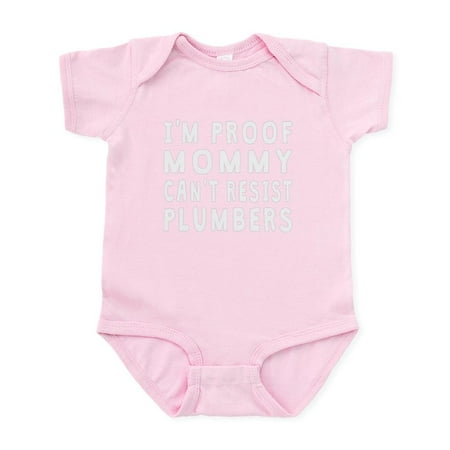 

CafePress - Proof Mommy Cant Resist Plumbers Body Suit - Baby Light Bodysuit Size Newborn - 24 Months