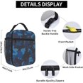 thumbnail image 6 of Blue Black Camouflage Lunch Bag for Women Men Reusable Insulated Lunch Box Portable Leakproof Thermal Lunch Tote Bags Lightweight Lunchbox with Side Pocket for Adult Office Work Picnic Hiking, 6 of 6