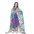 thumbnail image 4 of Honeii Tropical Leaves Print Poncho Cape, Cloak Coat, Snuggly Hooded Wearable Blanket, Hooded Cape For Teenagers,Halloween Costumes-Large, 4 of 7