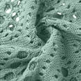 thumbnail image 7 of Fewfanhot Women Crochet Hollow‑Out V‑Neck 3/4 Sleeve Top, Loose Knit Casual Pullover Blouse for Ladies, 7 of 7