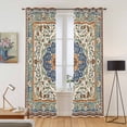 thumbnail image 2 of Ethnic Rustic Kitchen Curtains 84 Inch Length, Boho Southwestern Antique Orange Blue Green Grommet Top Bedroom Living Room Curtains, Light Filtering Cafe Curtain Drapes 2 Panels Set 84''x84'', 2 of 9