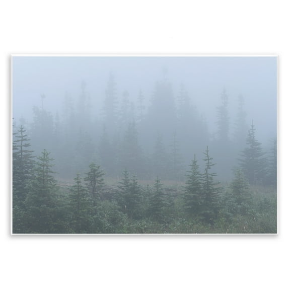 Stupell Industries Foggy Forest Trees Landscape Photography Unframed Art Print Wall Art, 15 x 10