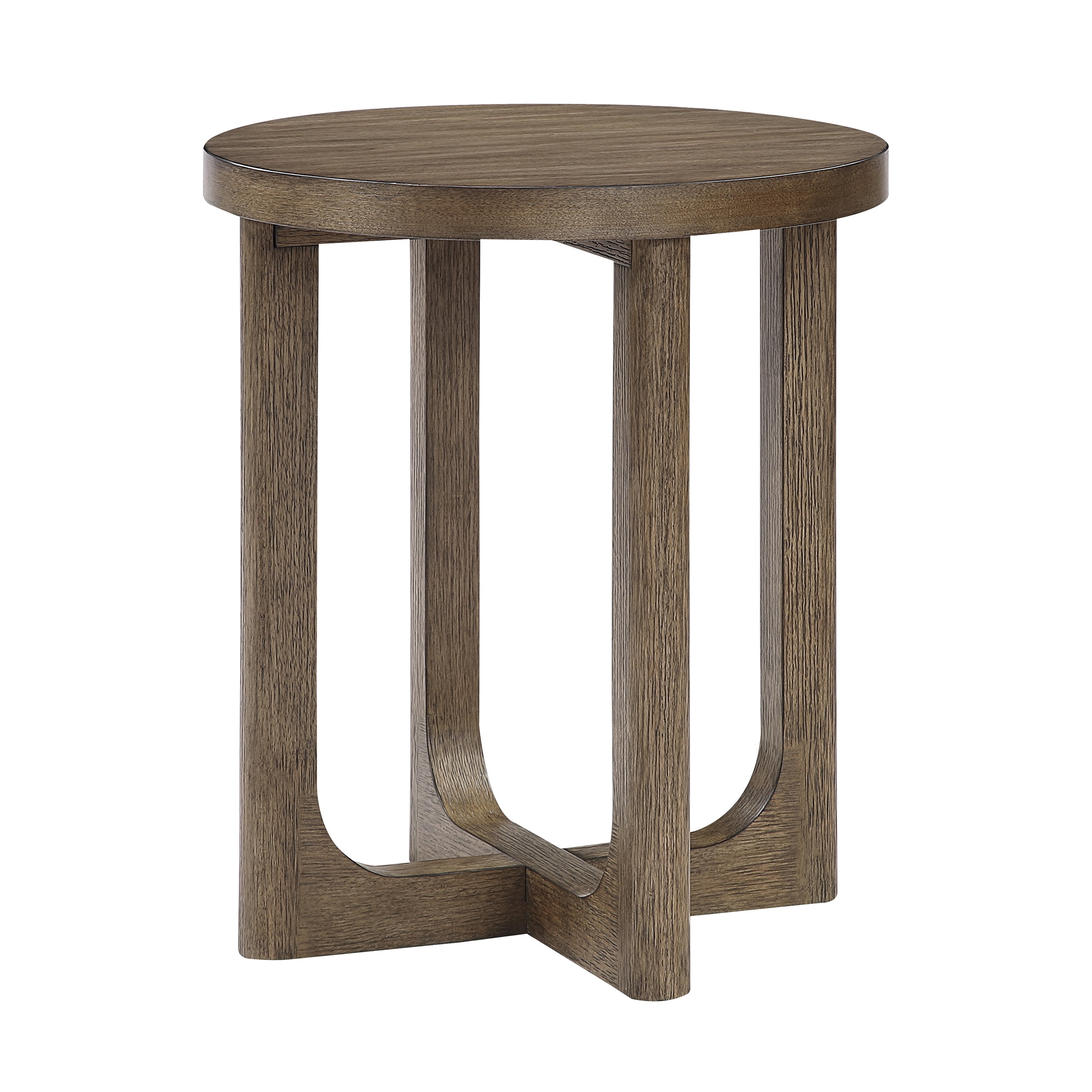OakvillePark Elion Round Wood End Table, Light Brown