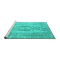 thumbnail image 2 of Ahgly Company Machine Washable Indoor Rectangle Persian Turquoise Blue Bohemian Area Rugs, 7' x 9', 2 of 4