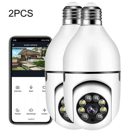 

Ruibeauty Light Bulb Camera WiFi Outdoor Indoor 1080P 360 Degree Panoramic Smart Home Security Wireless Smartbulb Cam Dome Surveillance IP HD CCTV Night Vision Lightbulb